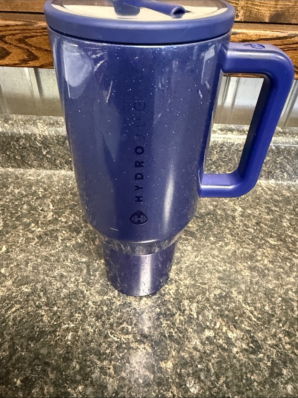 HydroJug Sparkle Deep Blue Insulated Travel Mug with Handle 40oz - Picture 2 of 6